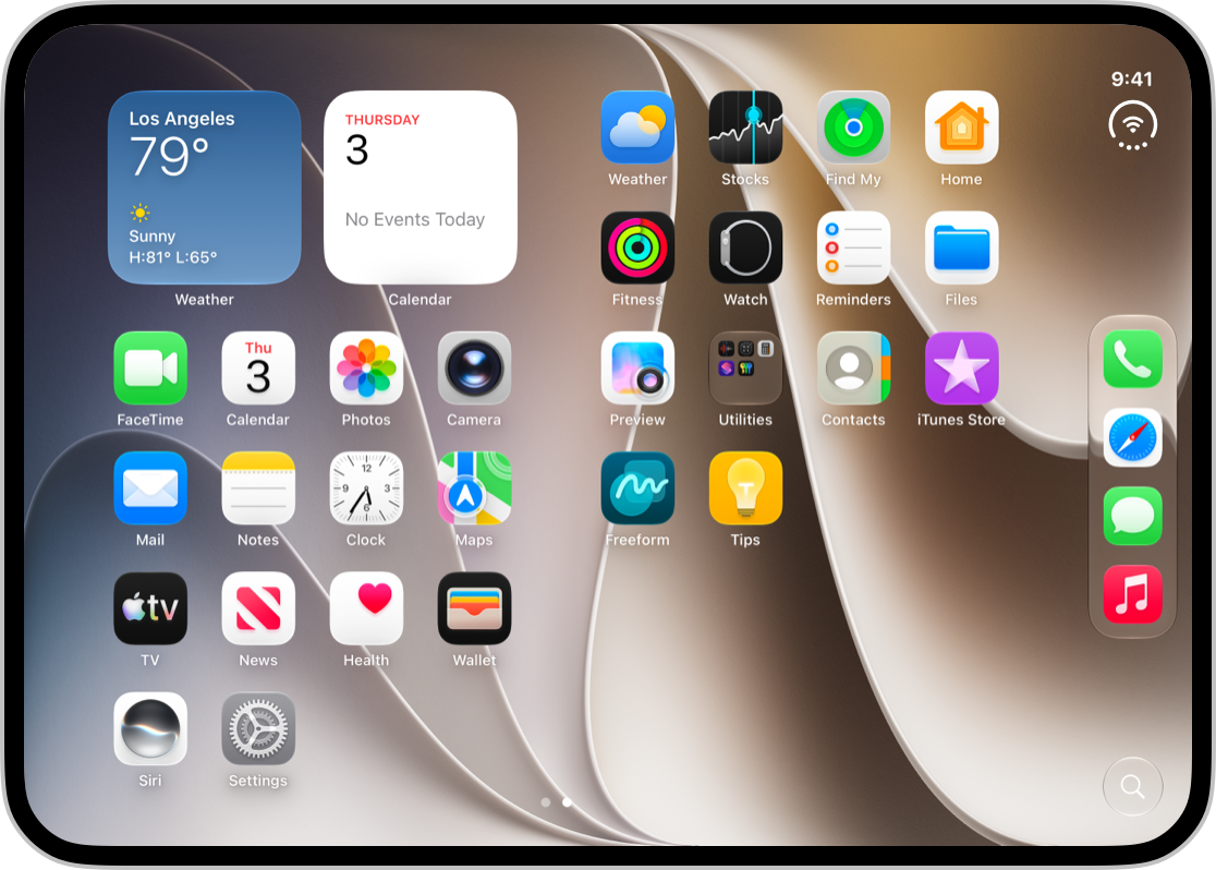 A screenshot of the Home Screen on the inner display of iPhone Duo.